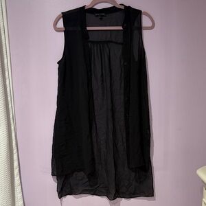 Eileen Fisher Black Sheer Sleeveless Blouse